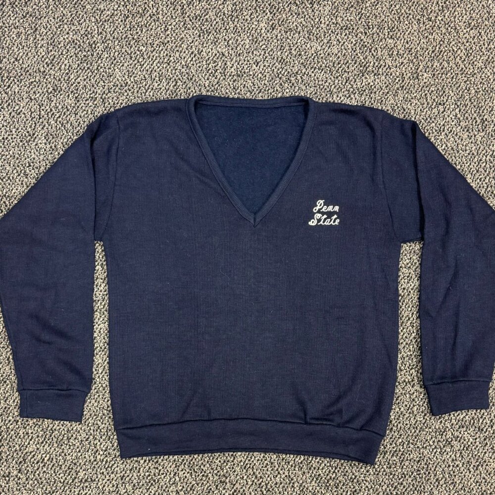 Vintage Penn State University  Blue V Neck‎ Sweater